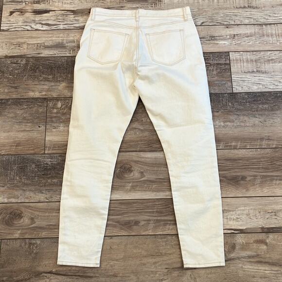 NWOT LOFT Off White High Rise Button Fly Skinny Leg Jeans Size 10 - Picture 10 of 10